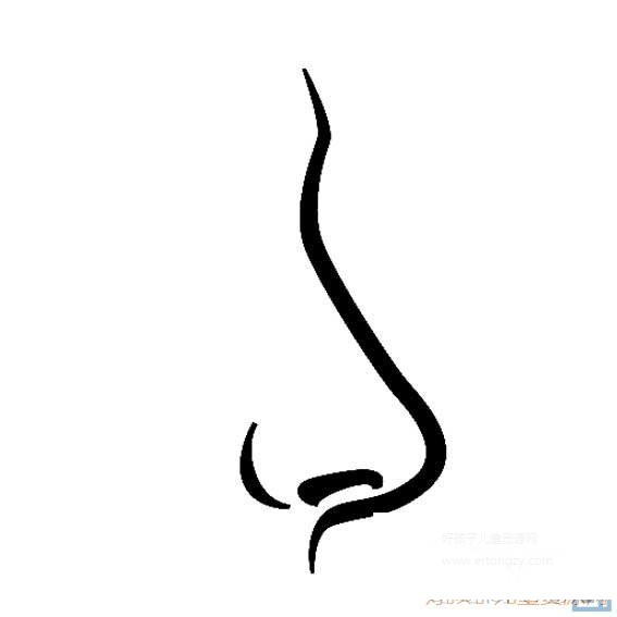 鼻子的侧面怎么画,教宝宝学画绘画鼻子简笔画,鼻子的简单画法,儿童简