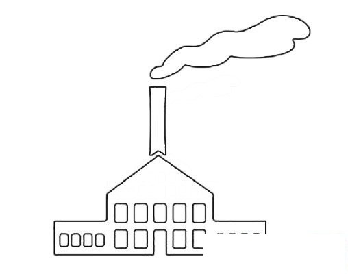 冒黑烟的工厂怎么画简笔画大全,冒黑烟的工厂画法,冒黑烟的工厂怎么画