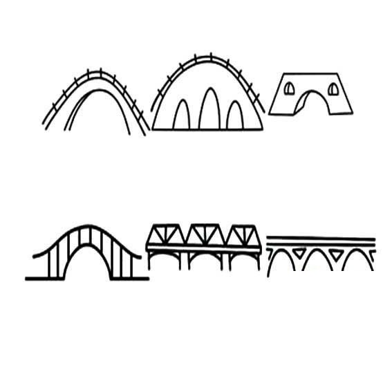 各种桥的简笔画大全图片,各种桥的画法