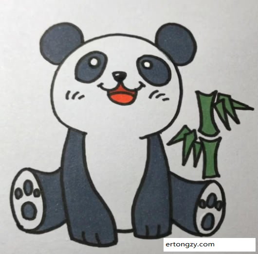 黑白大熊猫简笔画的画法图片