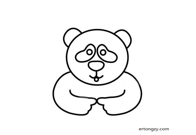 害羞的大熊猫简笔画的画法