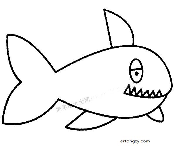 13款鲨鱼简笔画图片大全