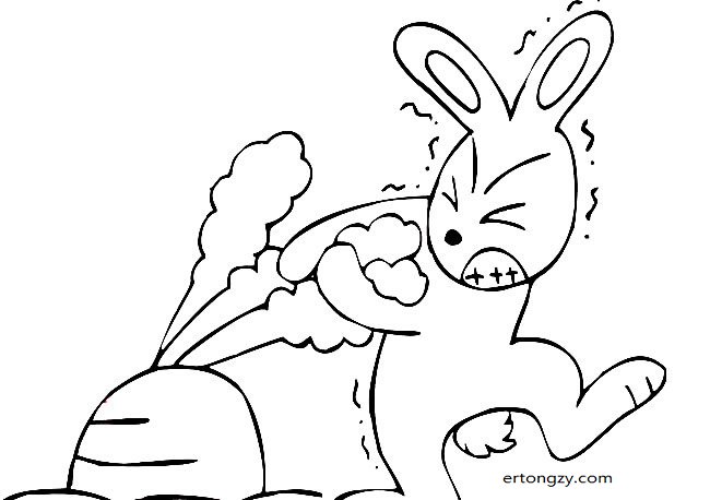 兔子拔萝卜动物简笔画步骤图片大全
