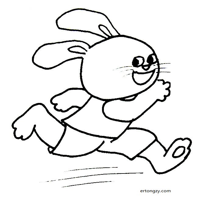 奔跑的兔子动物简笔画步骤图片大全,儿童简笔画,幼儿简笔画,供小朋友