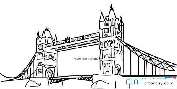 伦敦大桥简笔画最新，伦敦大桥画法