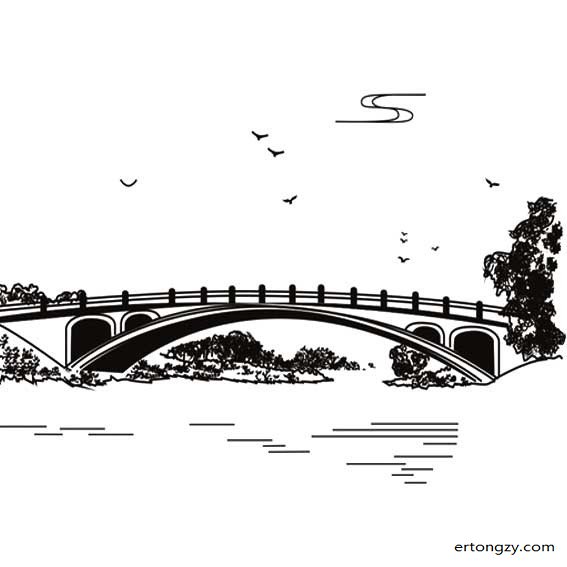 赵州桥简笔画简单漂亮